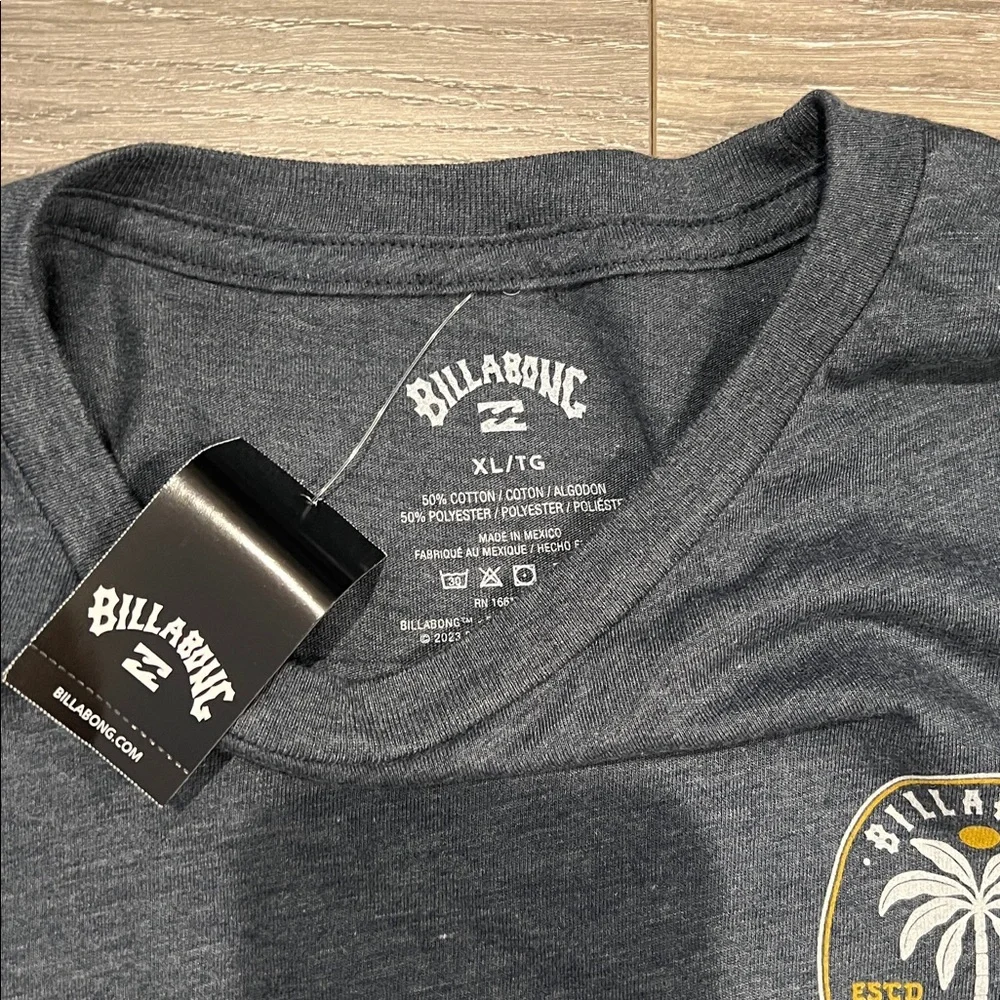 Billabong Dark Blue Palm Tree Tee - Picture 3 of 4